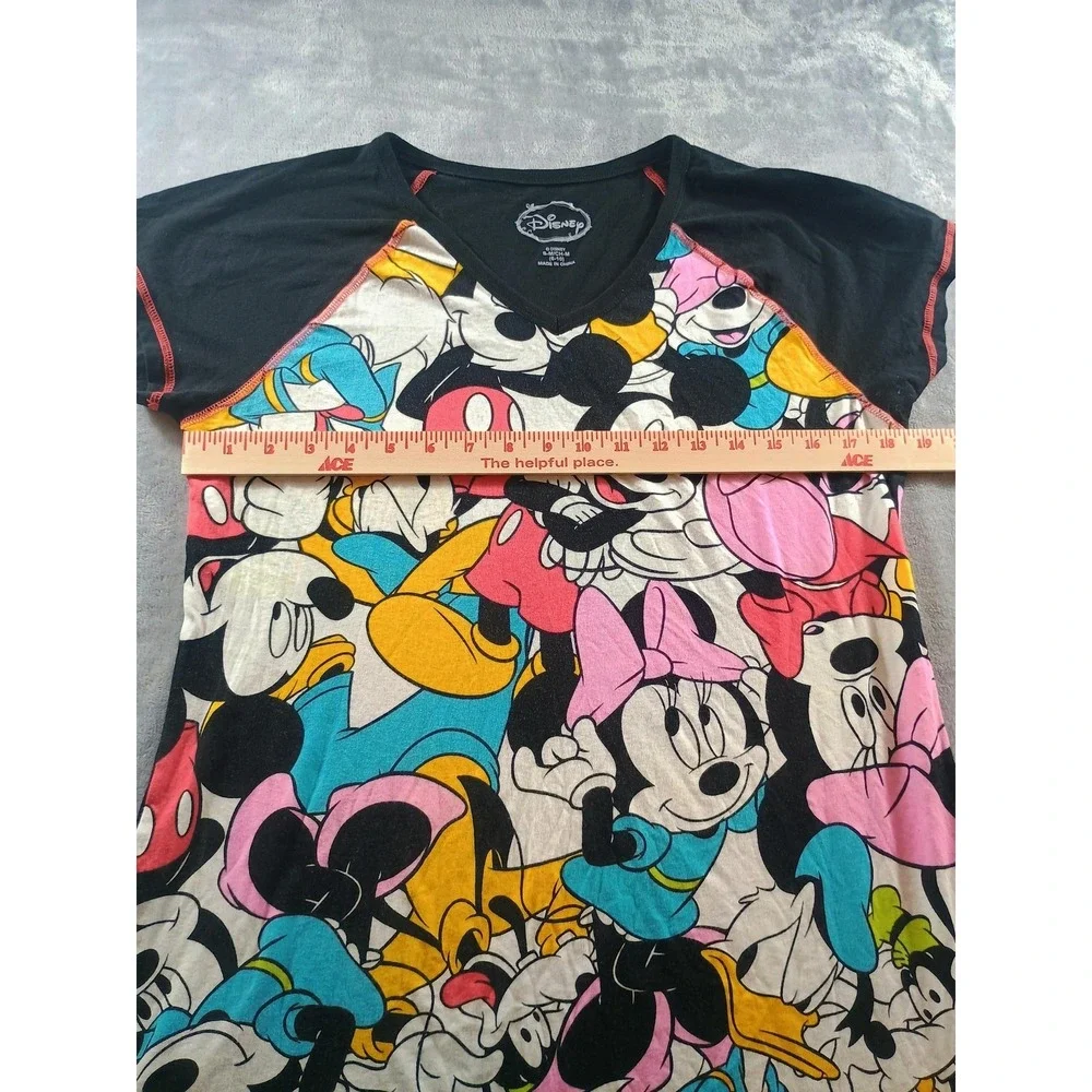 Disney Sleepshirt‎ Girls 8-10 Multicolor Mickey Minnie Donald Daisy Short Sleeve